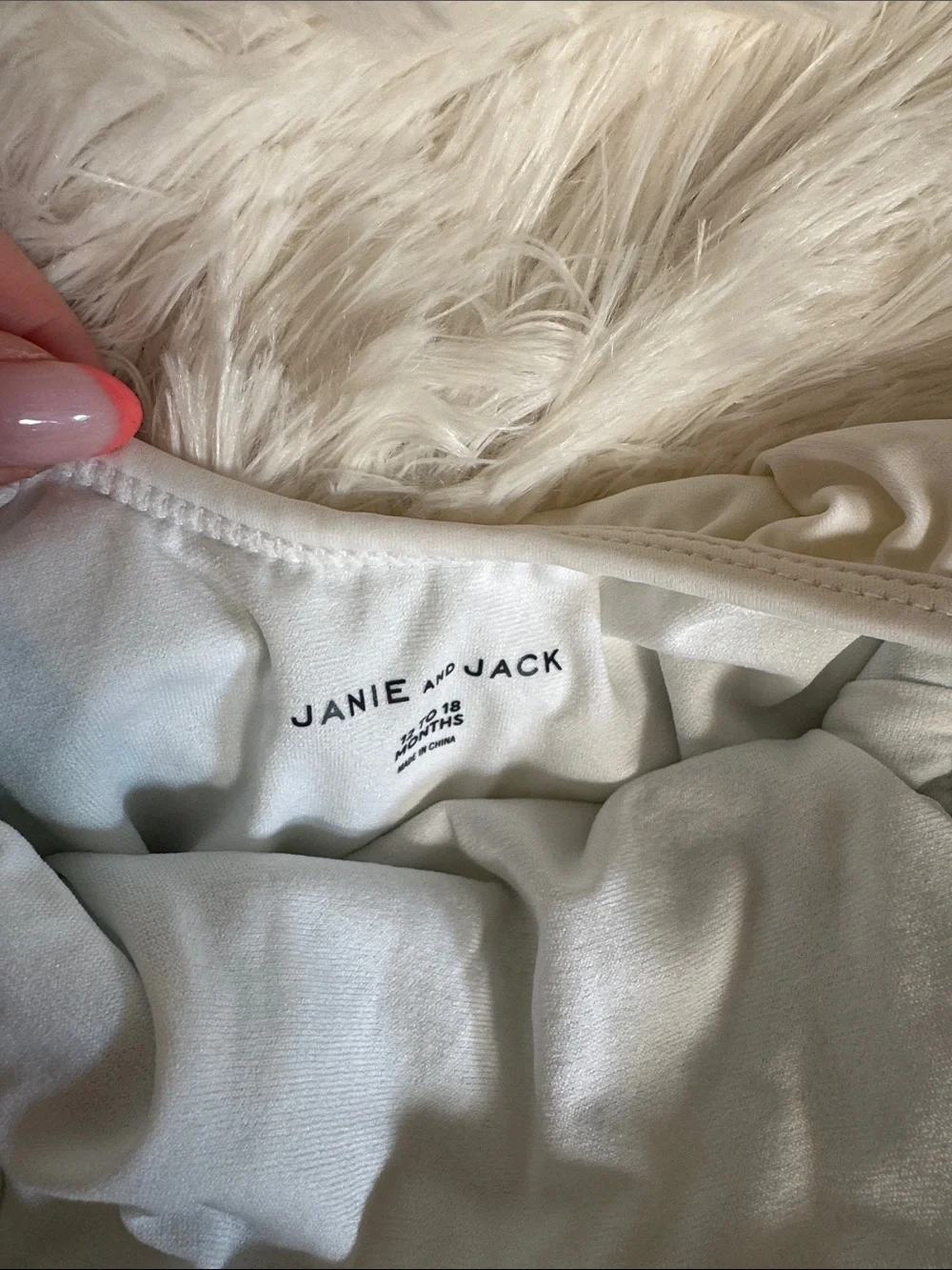 Janie and Jack Cream Ruffle-Trim Swim One-Piece